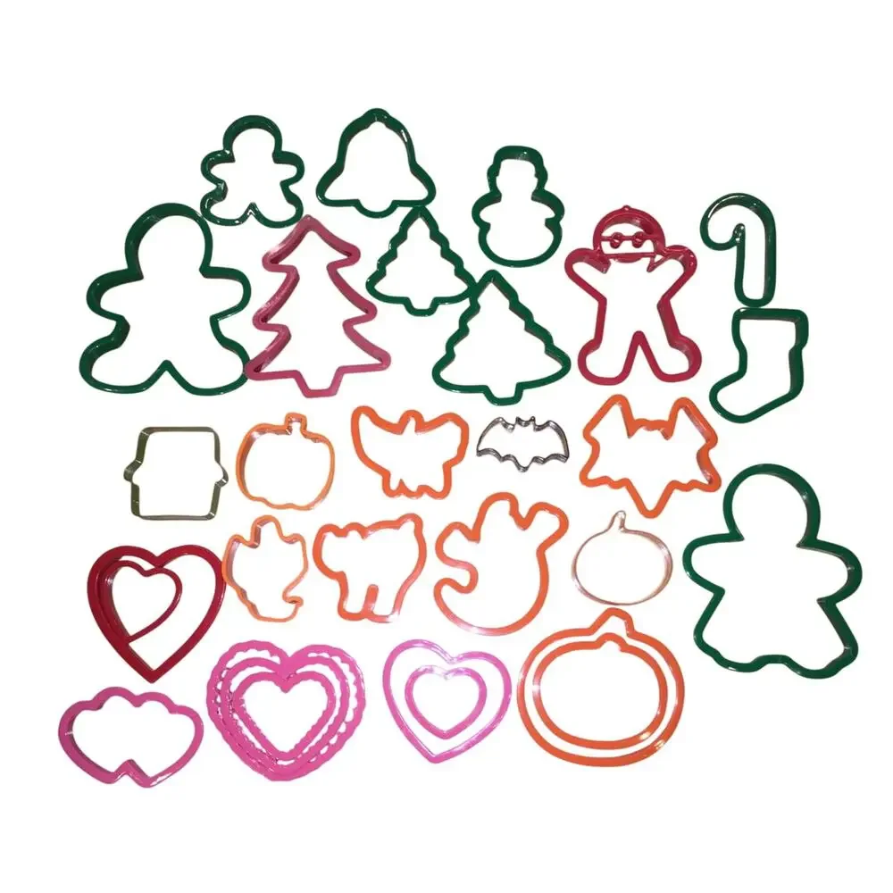 Multi Holiday Plastic Cookie Cutter Set - 30 Shapes Baking & Kids Crafts